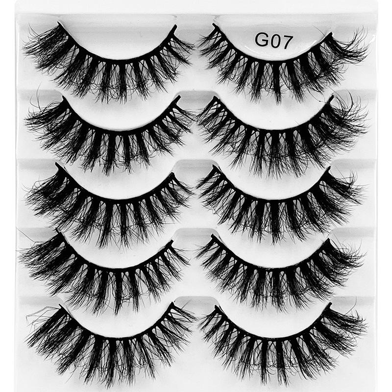 5 Pairs Of Chemical Fiber False Eyelashes, Natural Thick Eyelashes 8D Stereo False Eyelashes