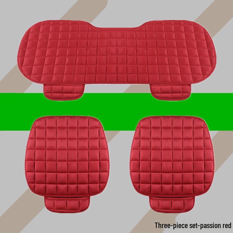 Universal Non-Slip Crystal Velvet Car Seat Cushion with Backrest for All Seasons