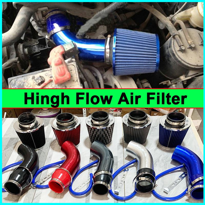 Universal 76mm 3inch Car Modified High Flow Cold Air Intake Air Filter Kit Aluminum Induction Pipe Auto Racing Automotive Parts