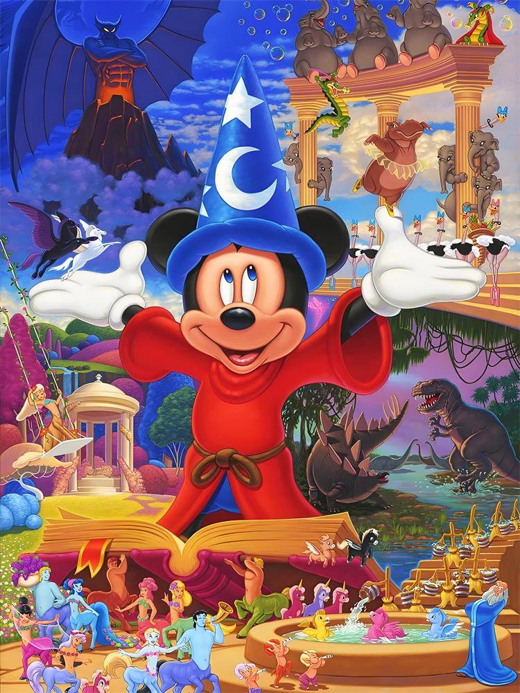 Disney 5D Diamond Painting Dark Mickey and Minnie Decoration DIY Full Diamond Mosaic Inlaid Cross Stitch Set Gift