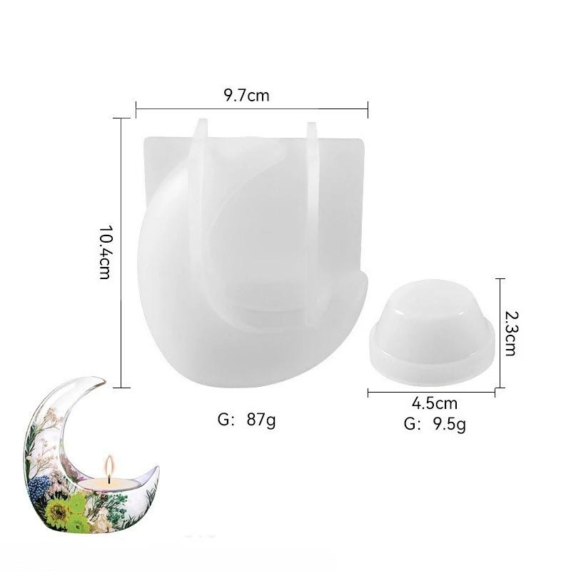

A Top Quality 1Pcs Moon Half-moon Aromatherapy Candle Holder Silicone Mold Glue Diyheart Candle Bottom Holder Lamp Holder Resin