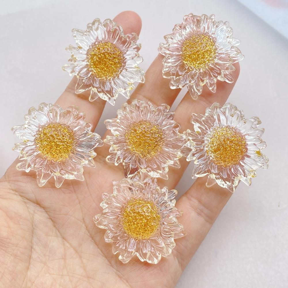 

6 Pcs Cute Crisantêmio Flat Back Resin Cabochons Scrapbooking DIY Jewelry Hairpin Craft Decoration Accessorie золотой