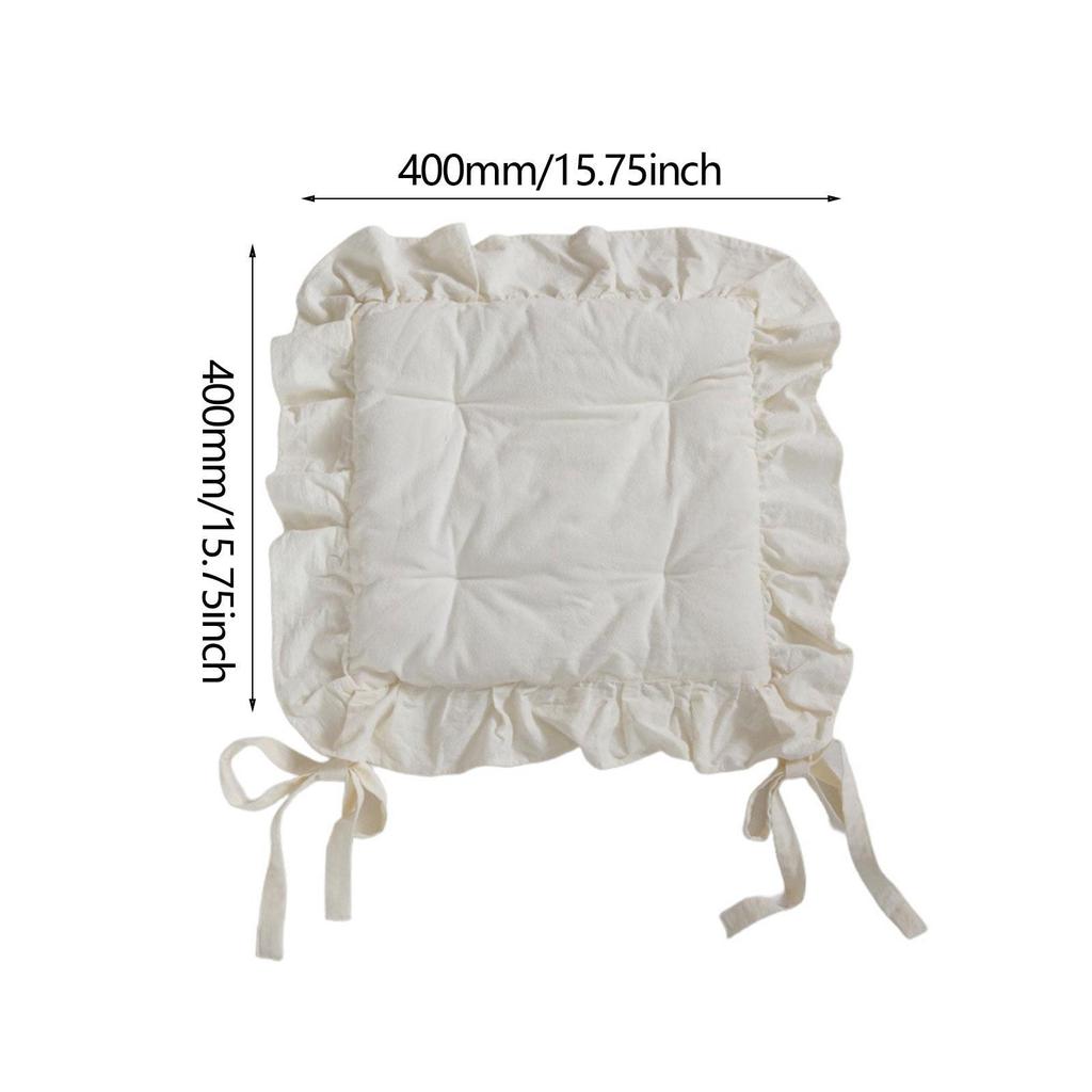 Ruffle Chair Cushion Square Multipurpose Seat Mat Comfortable Ruffles Seat Pad for Country Kitchen Farmhouse Wedding Decor