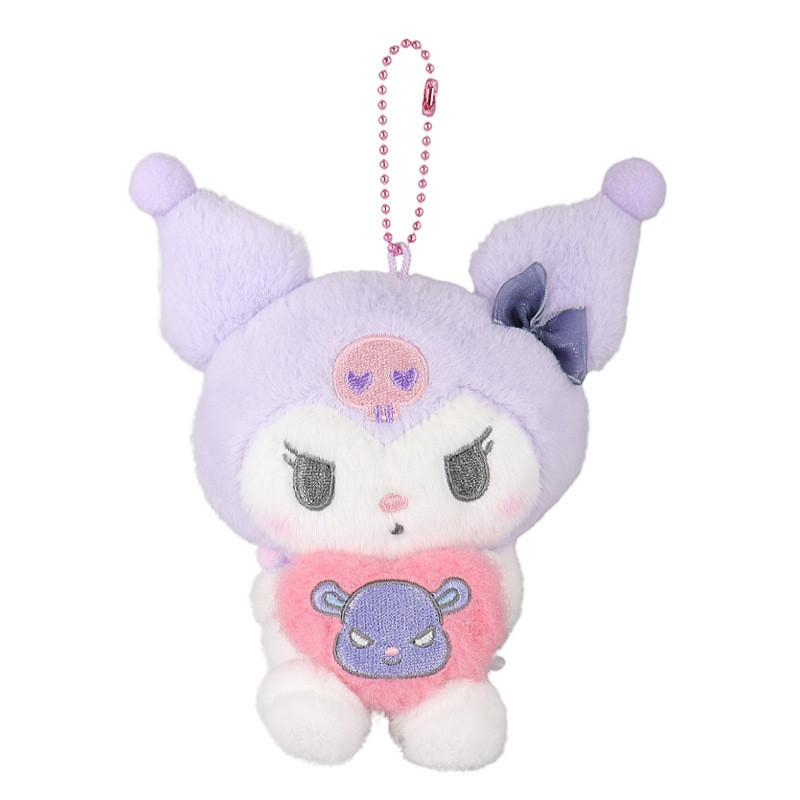 Adorable Purple Kuromi Plush Keychain Cute Anime-inspired Charm Ultra-soft Short Plush