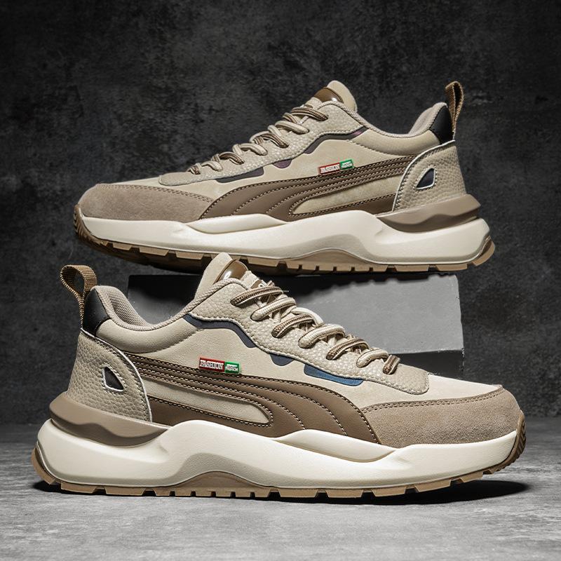 

Spring and autumn men s casual sports shoes men s heightening leather mesh breathable non-slip running teen dad trendy shoes 44