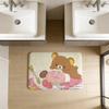 Kawaii Rilakkuma Bear Floor Mat INS Style Soft Bedroom Floor House Laundry Room Mat Anti-skid Household Carpets