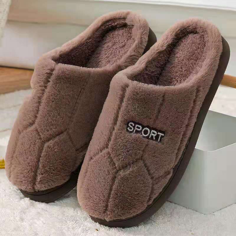 Cotton slippers plush slippers autumn and winter indoor cotton slippers men and women home confinement cotton shoes couple warm non-slip cotton shoes