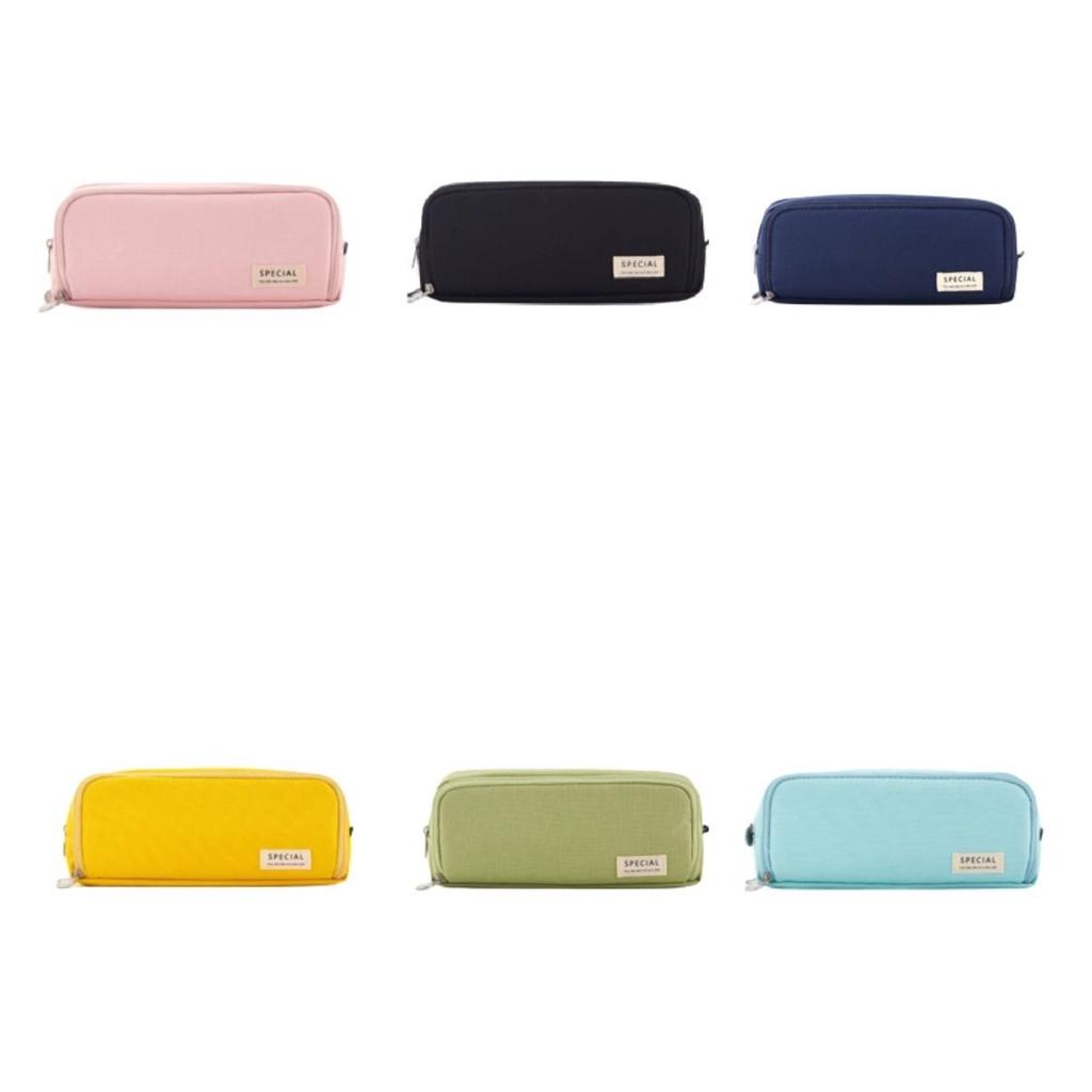 Style Korean Trendy Large Capacity Pencil Case Minimalist Durable Bag Canvas