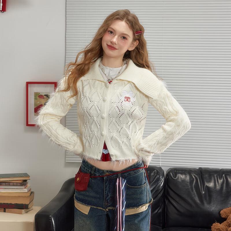 UNIFREE Women's Lapel Knit Cardigan