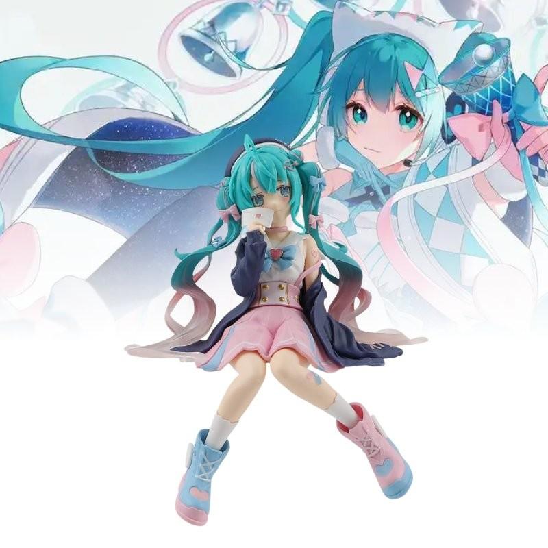 Adorable Hatsune Miku Pink Sitting Pose Pvc Figure For Collectors And Fans