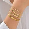 2/3/4/6mm Stainless Steel Blade Chain Bracelet for Women, No-fading Flat Snake Wristband Bracelet,Waterproof Gold Plated Jewelry