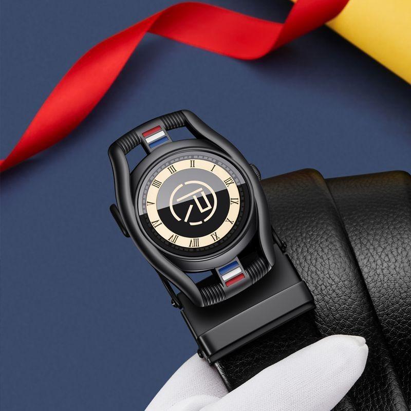 Stylish Automatic Buckle Black Belt For Young Men Casual Business Wear 105cm To 125cm