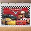 Disney Pixar Cars Lightning Mcqueen photo background for birthday party, studio photo background for kids, babies and baby welcome parties, AS41