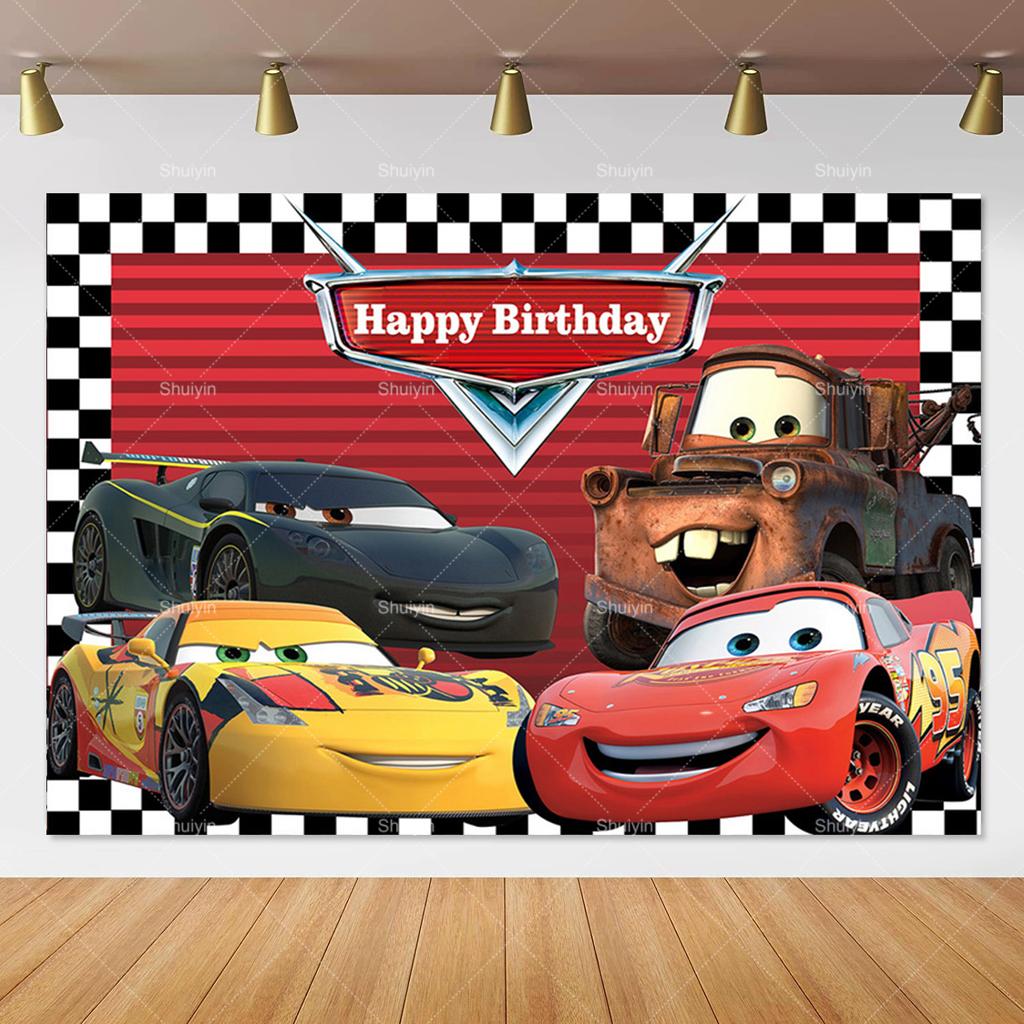 Disney Pixar Cars Lightning Mcqueen photo background for birthday party, studio photo background for kids, babies and baby welcome parties, AS41