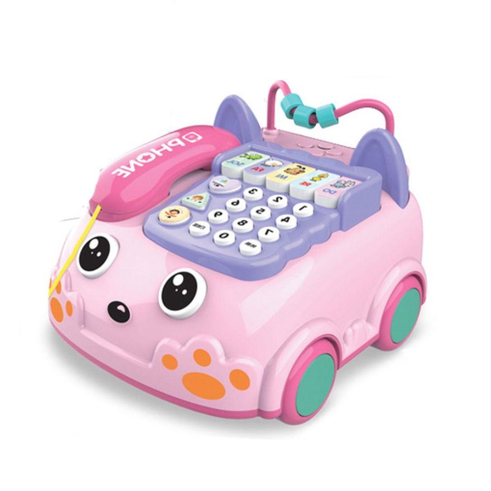 

Cartoon Baby Music Car Phone Simulation Early Learning Machine Kids Phone Toy Educational Toy розовый