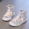 New Girls Roman Sandals Summer New Children Solid Color High-top Sandals Fashion Causal Kids School Cut-outs Beach Sandals Zip