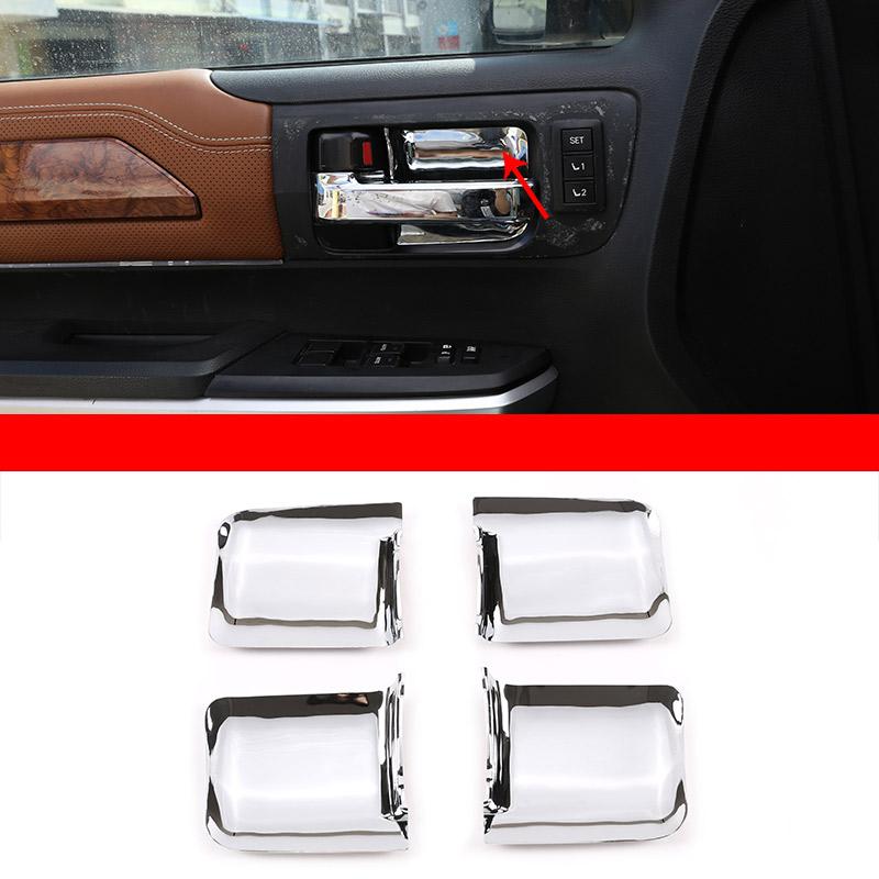 ABS Silver For Toyota Tundra 2014- Interior Modified Car Center Control Decorative Strip Sticker Car Accessories