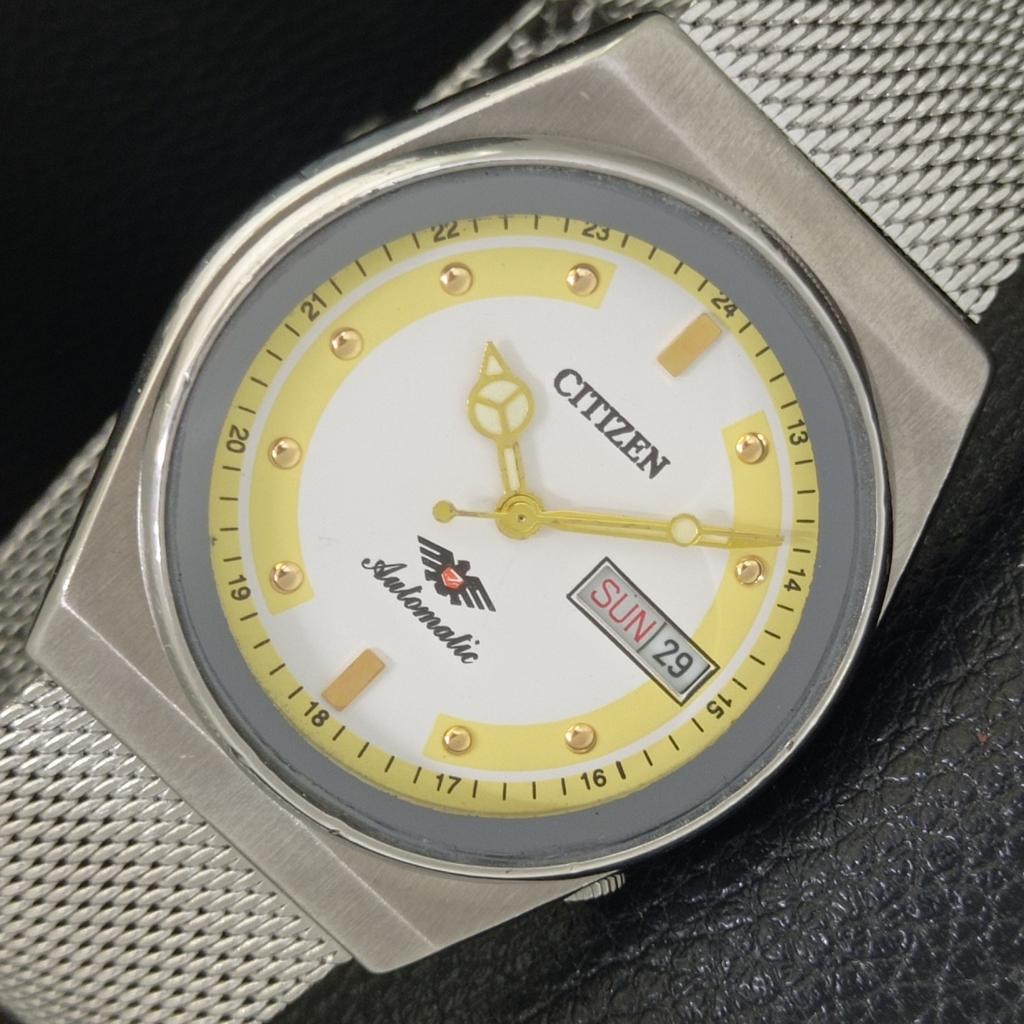 VINTAGE CITIZEN AUTOMATIC 8200 JAPAN MENS WHITE COLOR DIAL WATCH A702140-5 R208-a702140