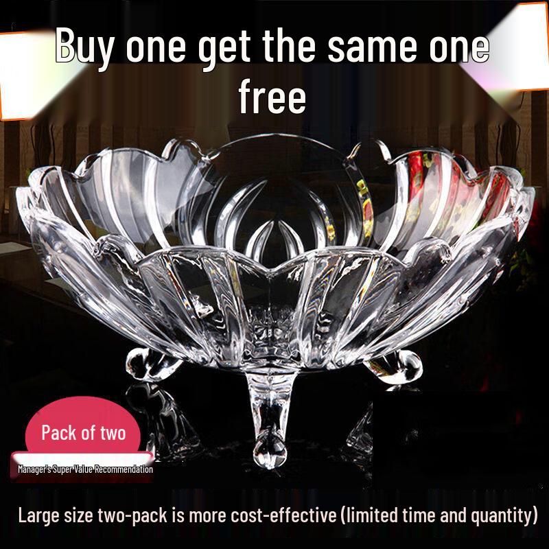 Travessa de Vidro de Cristal para Frutas e Doces Flavinmci