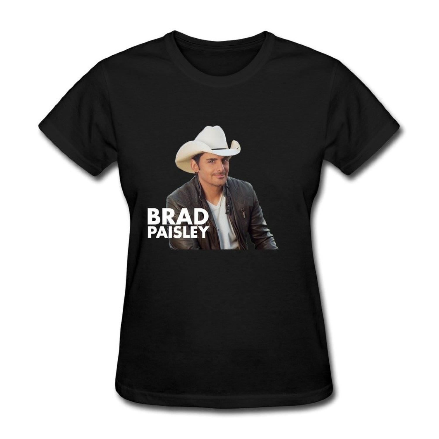 ZYX American Country Folk Singer Brad Paisley T Shirt For Women Black XL S чёрный