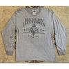 Helt Ny Seneste Model Harley-Davidson Herre Langærmet T-shirt, Grå Hvid Sort Farveblok med Logo Print, Rund Hals Smal Pasform Moto Stil