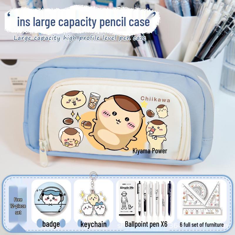 Chiikawa 2025 Torba Ita - Duża Pojemność Podwójna Warstwa Etui na Ołówki Anime dla Dziewcząt.