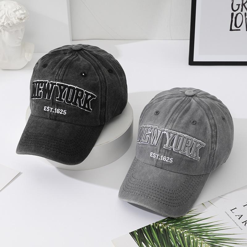 Trendy Women's Korean Denim Baseball Cap, Embroidered, Large Fit, Sun-Protection, Perfect for Spring & Summer.