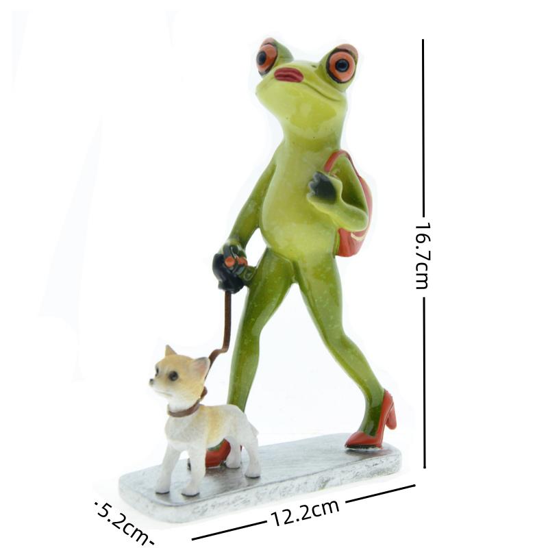 Nordic Elegant Leggy Frog Lady Figurines Shopping Frog Sculpture Resin Animal Statues Funny Frog Home Desktop Living Room Decor