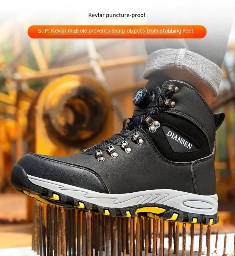 Rotating Button Safety Shoes Men Work Sneakers Indestructible Shoes Puncture-Proof Protective Shoes Work Boots Tactical Boots