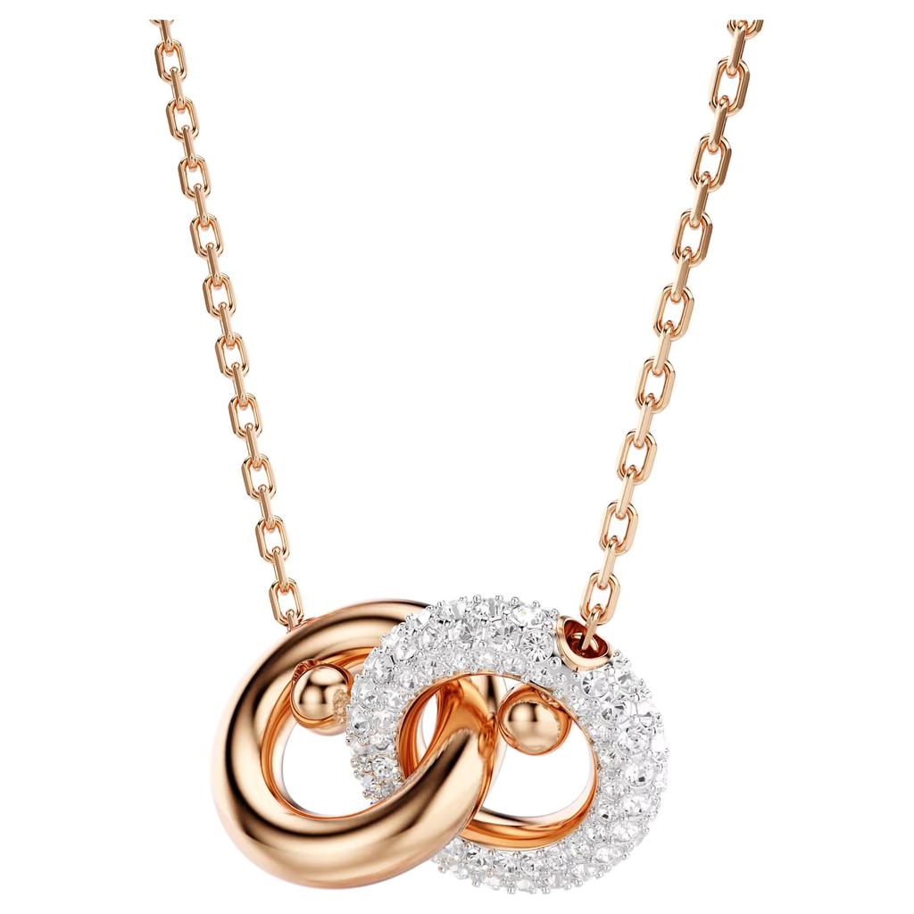Swarovski Dextera Tubular Ring Design Necklace Women necklace White Rose-Gold 5738200