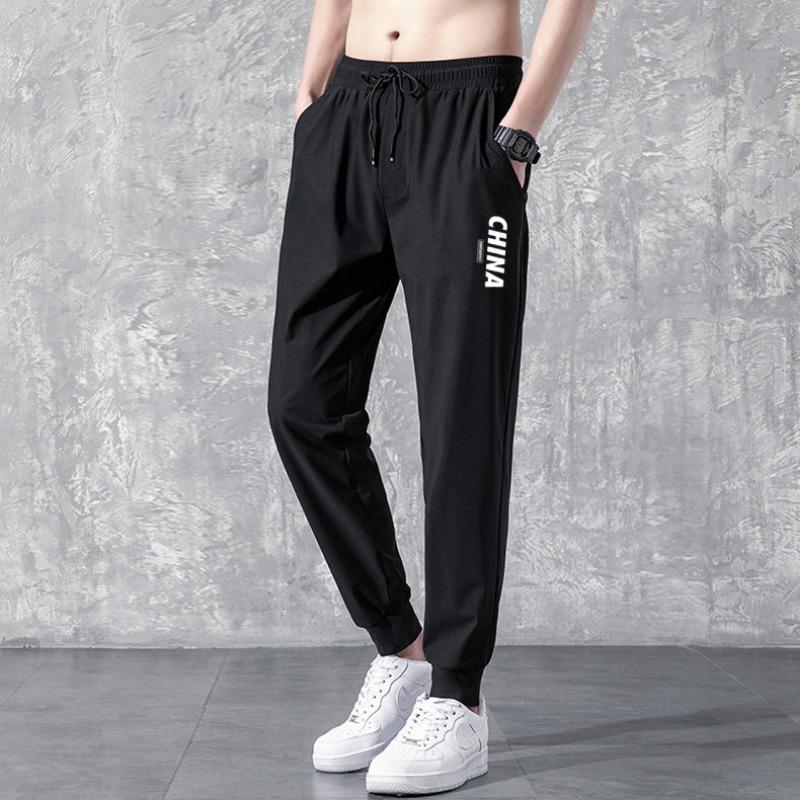 Straight trousers men's summer thin new loose large size sports casual pants