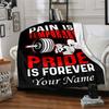 Weightlifter Silhouette With Barbell Blanket With Customizable Name Four Seasons Comfortable Shawl Blanket Suitable For Home Travel Camping Office