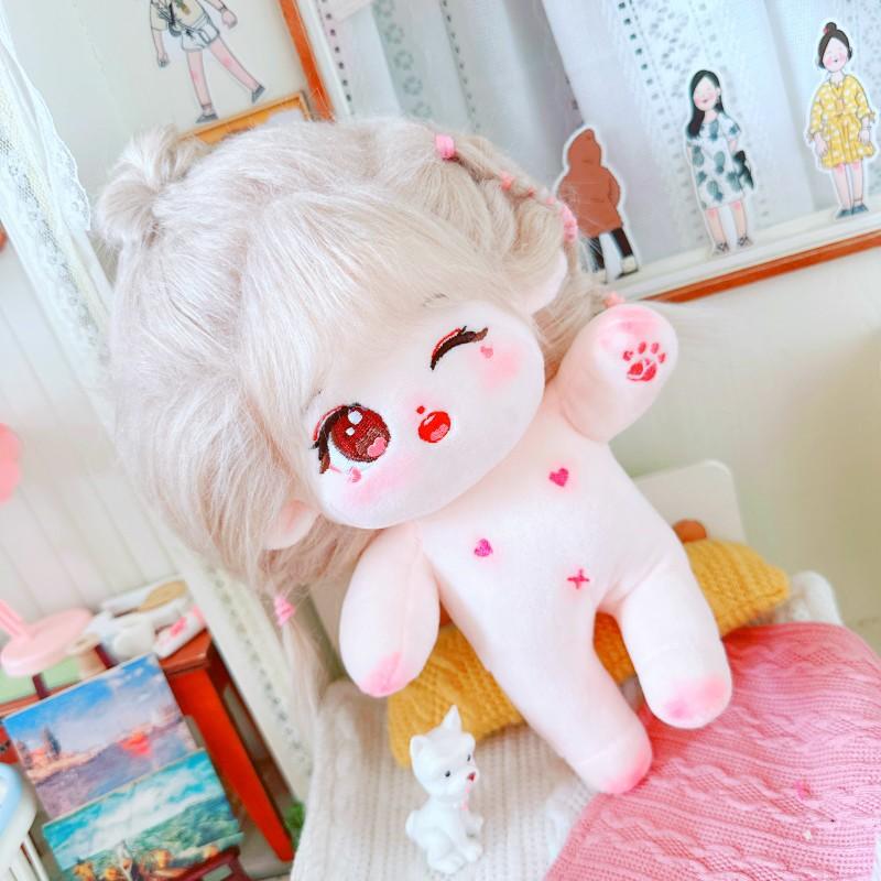 20cm Kawaii Plush Cotton Doll Idol Stuffed Super Star Figure Dolls No Attribute Curly Hair Crying Doll Can Change Clothes Gift