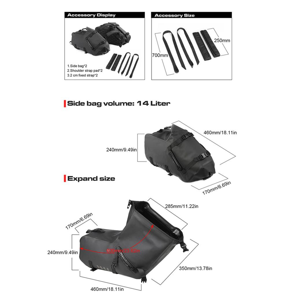 Motorcycle Rearseat Bag Large Capacity Motorcycle Bag Motorcycle Riding Rear Bag Motorcycle Tools Storage Side Bag