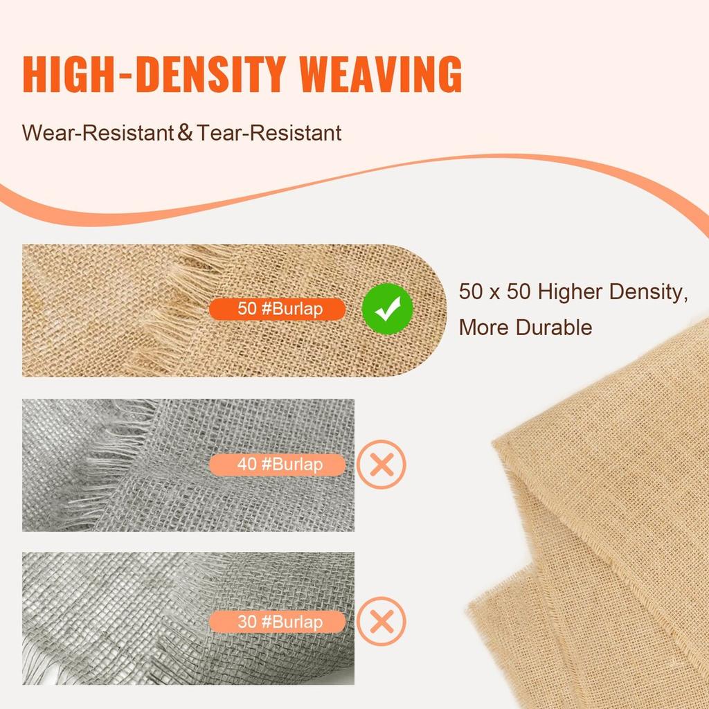Burlap Fabric Roll Burlap Tree Wrap 40 in x 150 ft for Crafts & Plants