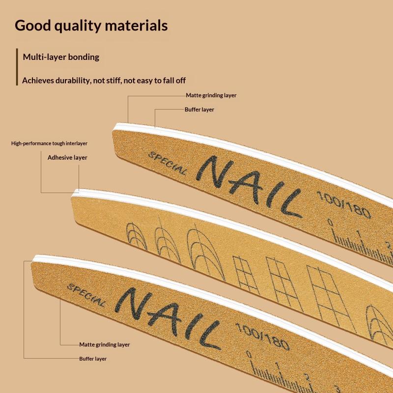 Double Sided Nail File Buffer With Scale 100180 Grit for Fast Nail Shaping and Polishing Professional Manicure Tool