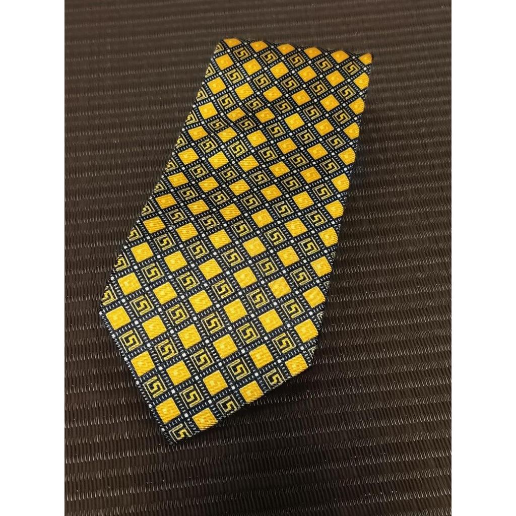 Used VERSACE Men's Necktie Yellow Plaid All Over Business