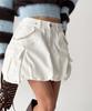 The Green Lab Cotton Cargo Miniskirt [White]