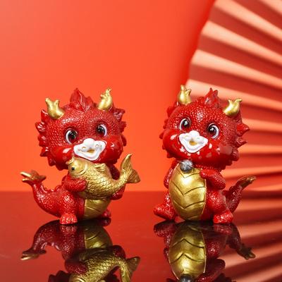 Miniature Resin Dragon Figurine Ornament Mini Cute Zodiac Dragon Statue Crafts Office Home Living Room Decoration Holiday Gift