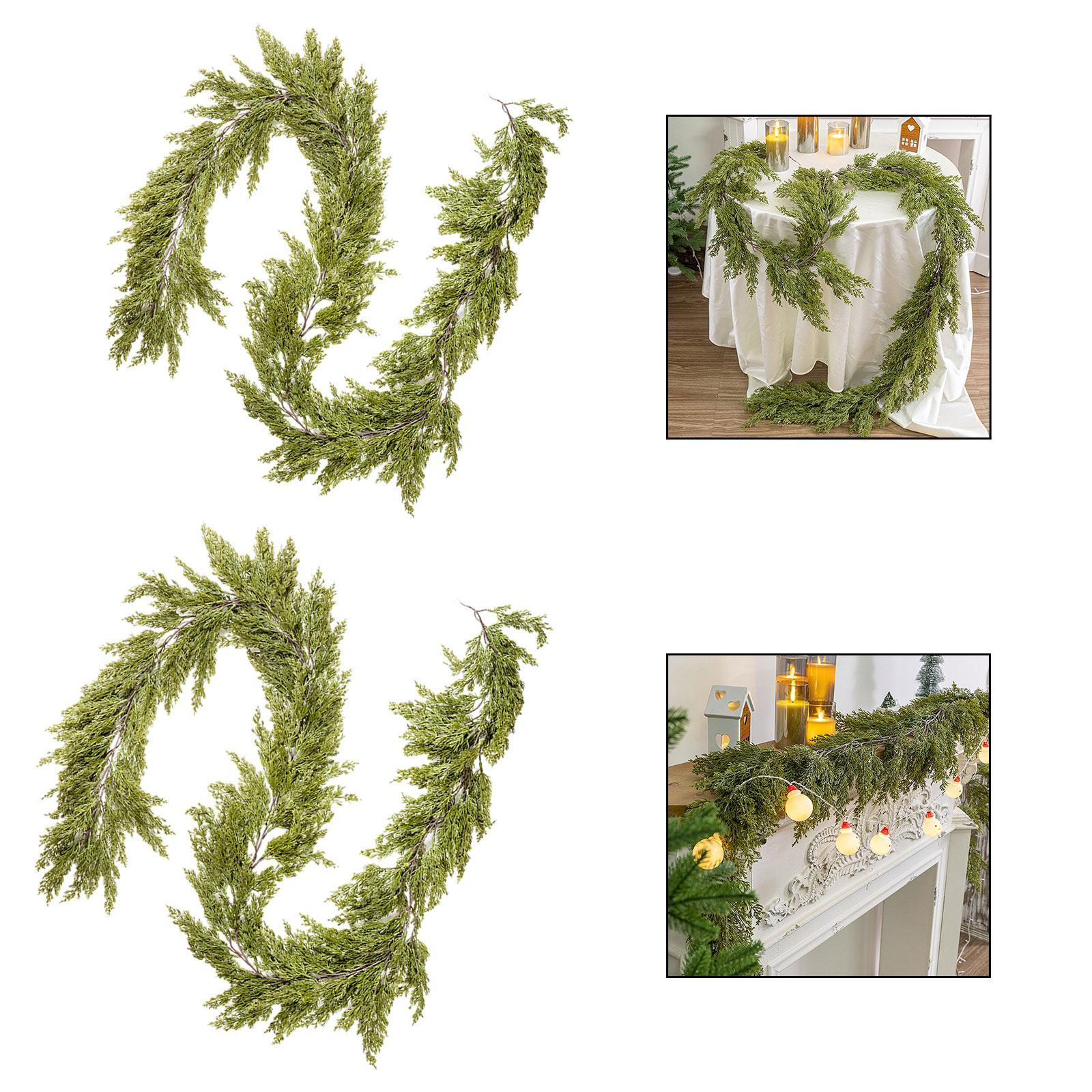 

Christmas Artificial Cypress Leaf Vine Lifelike for Front Door Multipurpose 180cm