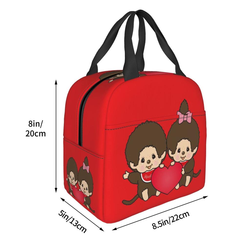 Monchhichi Cooled Lunch Lunch Thermal Cooler Lunch Soft Cooler Bag Bag, Black, Box, Insulation, Bag, Zippered, Compact, Bag, Bag, Tote/Eco