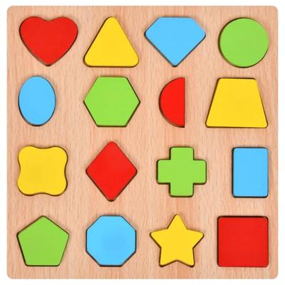 Buntes Alphabet-Zahlen-Form-Matching-Holzbrett 3D-Puzzle Kinder Frühes Lernspielzeug Montessori Vorschulkinder Geschenk
