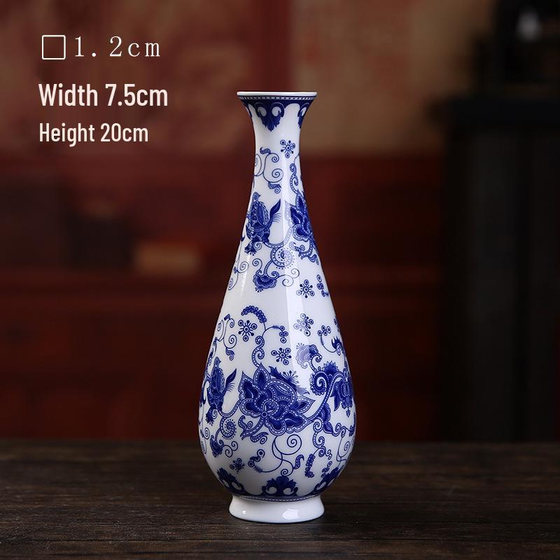Antique Blue and White Chinese Porcelain Vase - European & American Handicraft for Flower Arrangements