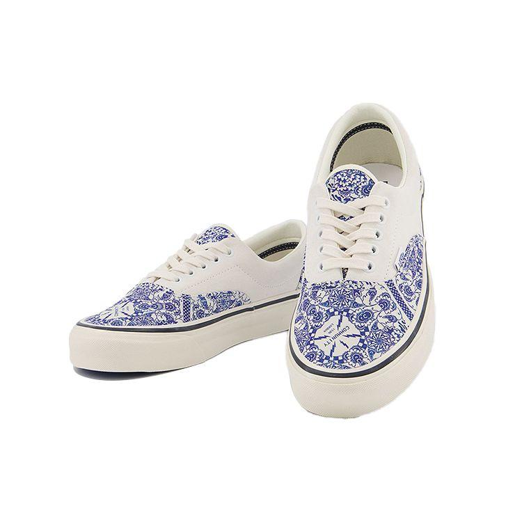 Vans Offspring X Era 95 Dx Canvas Blue And White Porcelain Pattern Casual Low Top Skate Shoes Unisex Sneakers VNOA2RR16SH1