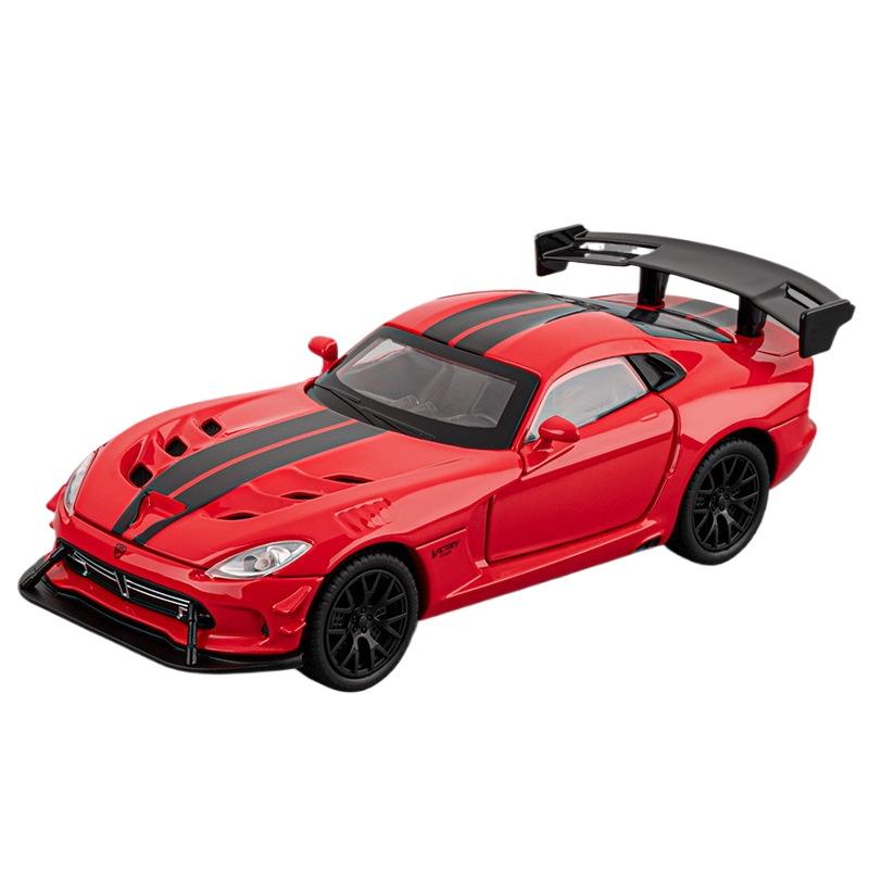 

1/32 Dodge Viper SRT ACR Toy Car Model JKM Diecast Metal Racing Miniature Model Sound & Light Collection Gift for Children Kid червоний