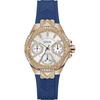 Sport Rose Gold Stainless Steel & Blue Silicone Ladies Quartz Watch GW0774L3