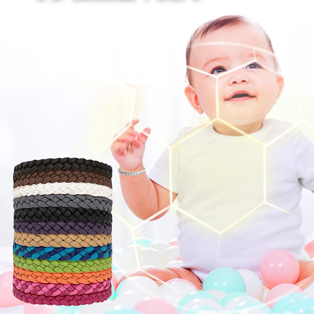 12 Adet Böcek Kovucu Bileklik Kayışı PU Deri Yetişkinler Çocuklar Ayarlanabilir Uzunluk Sivrisinek Isırığı Önleyici Bileklik Sivrisinek Önleyici