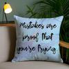 Encouraging Text Cushion Cover Soft Short Plush Double-Sided Printing Home Decor Machine Washable Pillow Case Gift