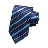 With Handsome Men'S Formal Wedding Groom Dark Blue Pattern Hand Zipper No Match Blue Strip Tie 8Cm