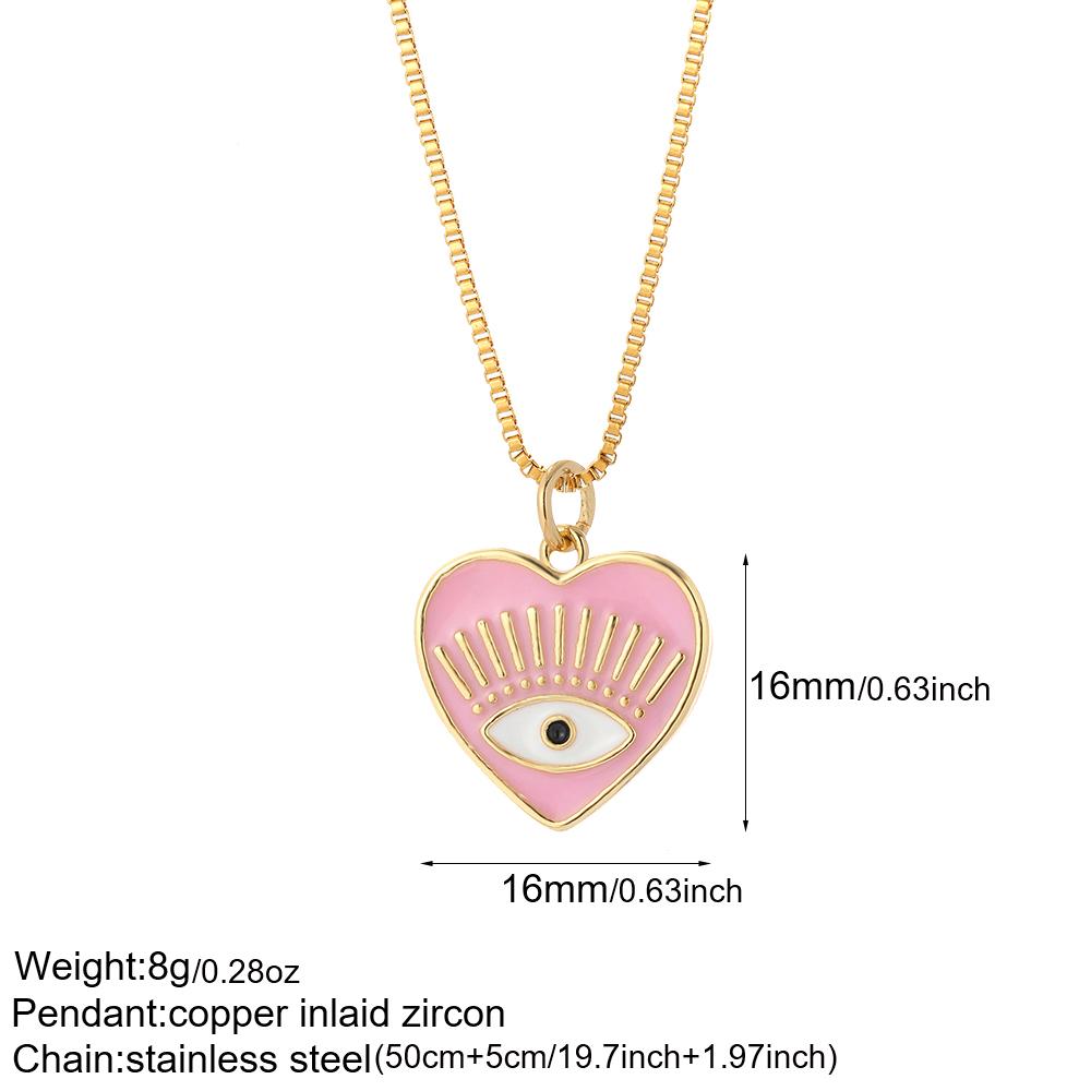 Evil Blue Eye Necklace for Women Cute Heart Boho Moon Star Pendant Gold Color Long Stainless Steel Chain Collars Fashion Choker